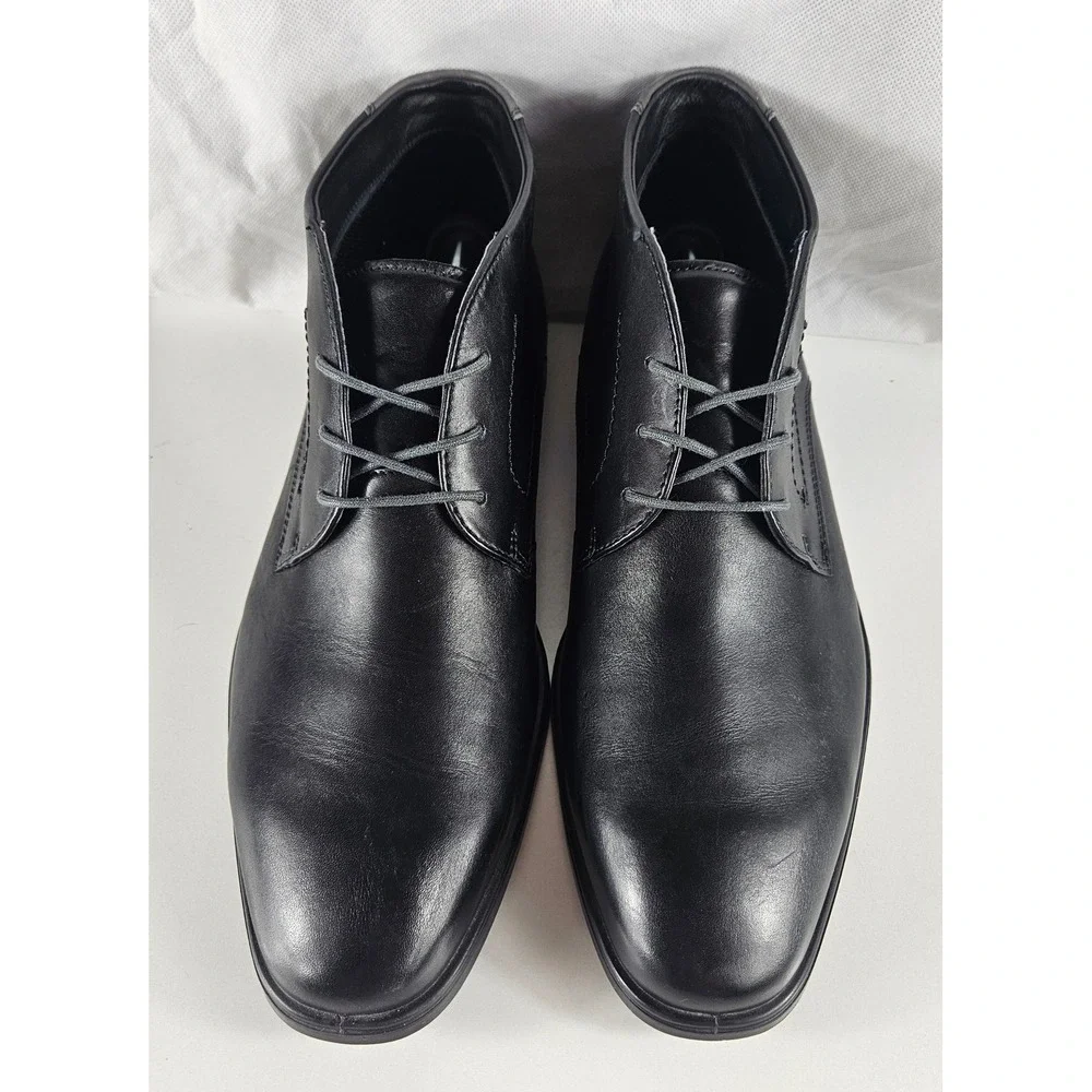 ECCO Melbourne Mens Black Leather Chukka Boots Ankle Dress Shoes Size 46 12-12.5